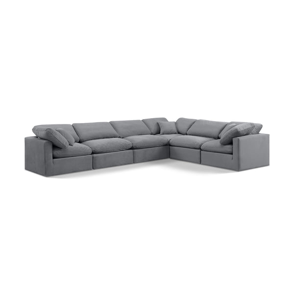 Diamond Modern Furniture Meridian Sectionals Stationary 147Grey-Sec6A IMAGE 1