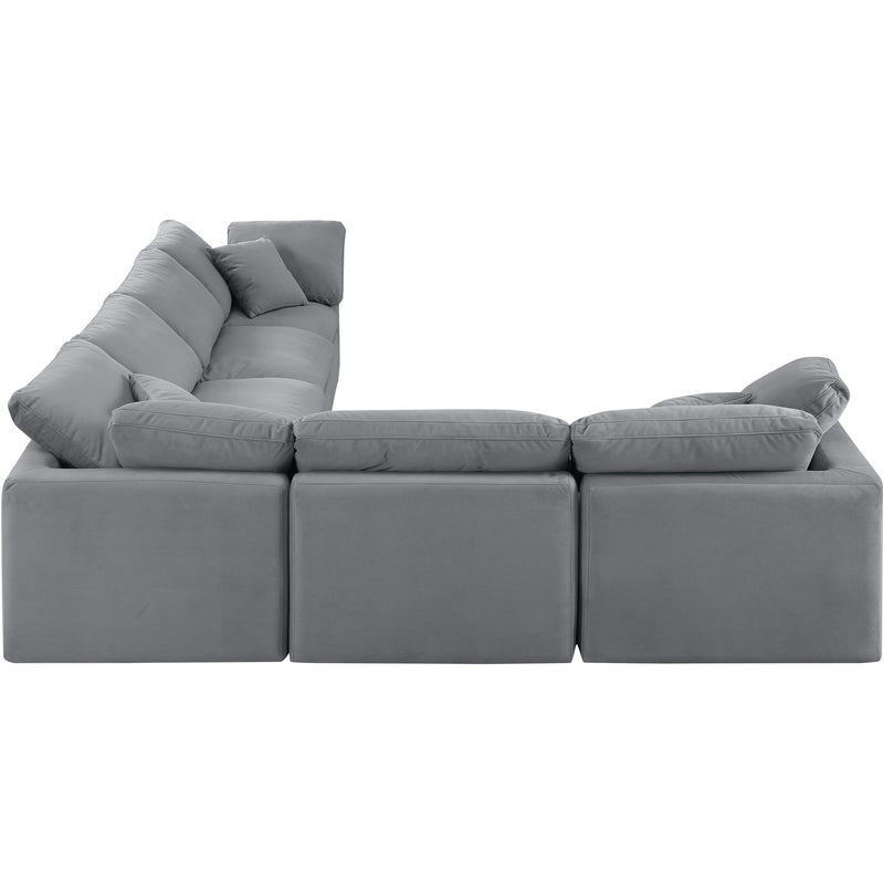 Diamond Modern Furniture Meridian Sectionals Stationary 147Grey-Sec6A IMAGE 5