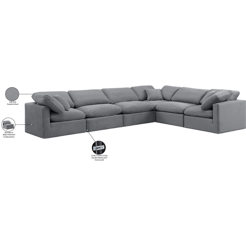 Diamond Modern Furniture Meridian Sectionals Stationary 147Grey-Sec6A IMAGE 9