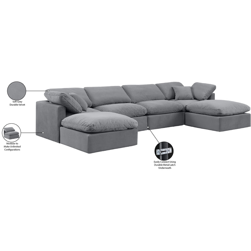 Diamond Modern Furniture Meridian Sectionals Stationary 147Grey-Sec6B IMAGE 7