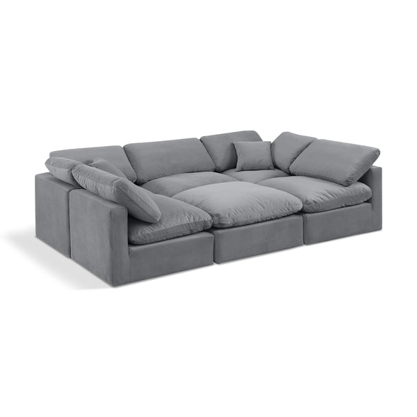 Diamond Modern Furniture Meridian Sectionals Stationary 147Grey-Sec6C IMAGE 1