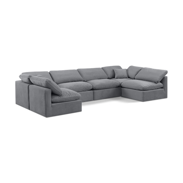 Diamond Modern Furniture Meridian Sectionals Stationary 147Grey-Sec6D IMAGE 1