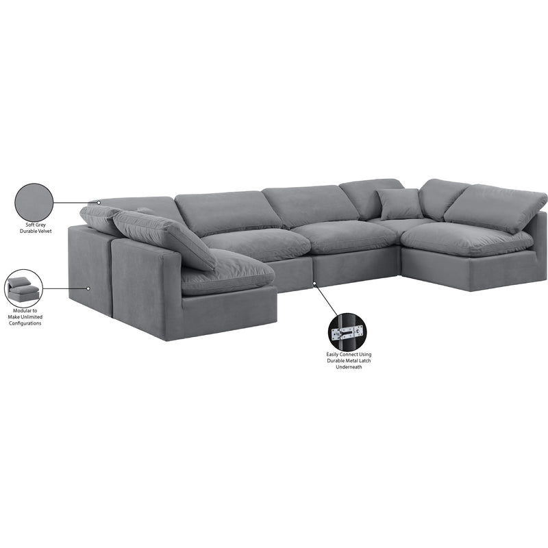 Diamond Modern Furniture Meridian Sectionals Stationary 147Grey-Sec6D IMAGE 8