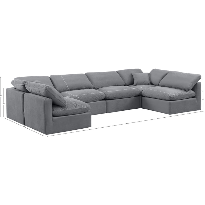 Diamond Modern Furniture Meridian Sectionals Stationary 147Grey-Sec6D IMAGE 9