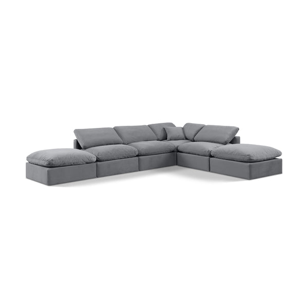Diamond Modern Furniture Meridian Sectionals Stationary 147Grey-Sec6E IMAGE 1