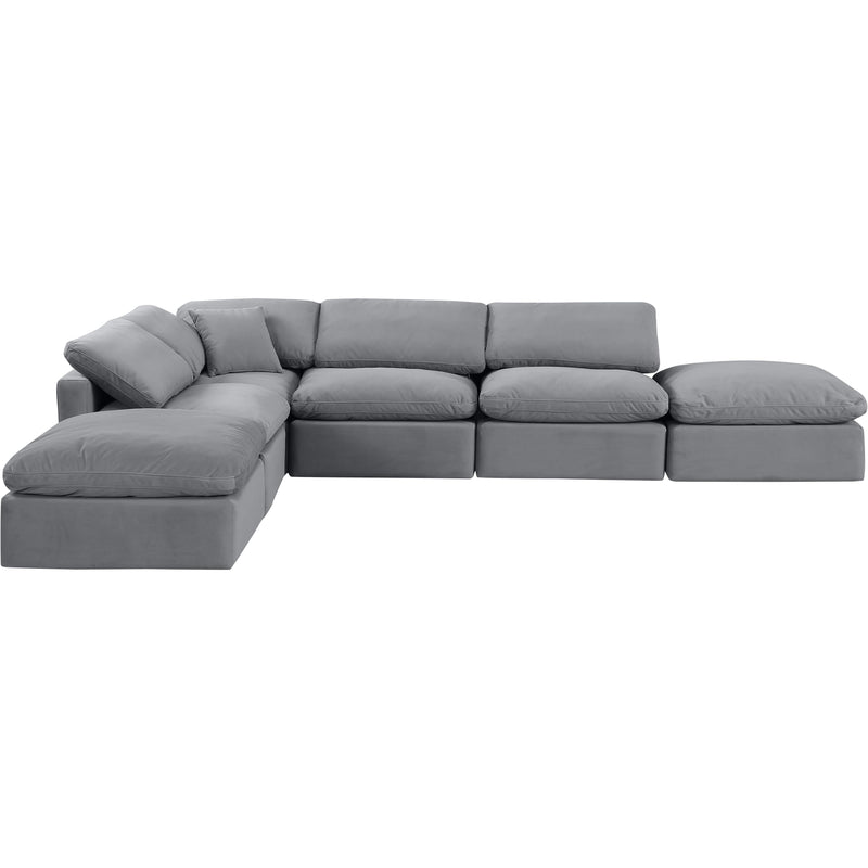 Diamond Modern Furniture Meridian Sectionals Stationary 147Grey-Sec6E IMAGE 4