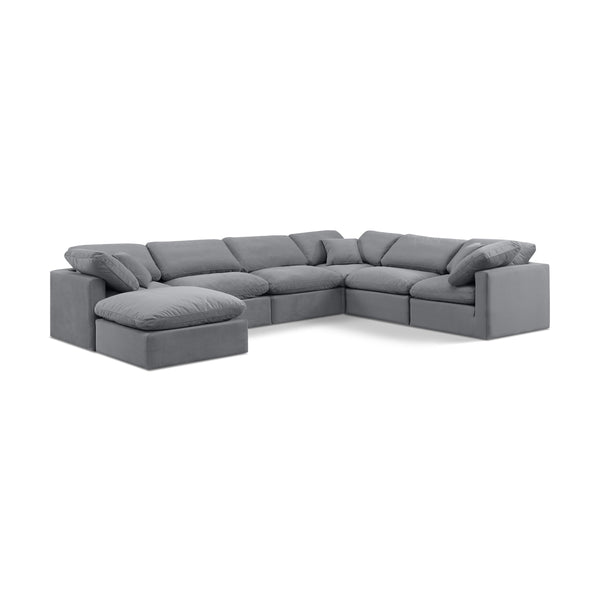 Diamond Modern Furniture Meridian Sectionals Stationary 147Grey-Sec7A IMAGE 1