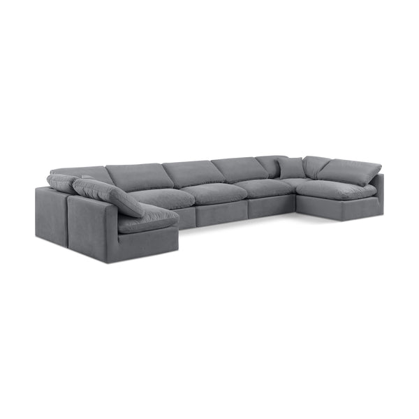 Diamond Modern Furniture Meridian Sectionals Stationary 147Grey-Sec7B IMAGE 1