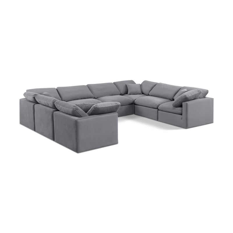 Diamond Modern Furniture Meridian Sectionals Stationary 147Grey-Sec8A IMAGE 1