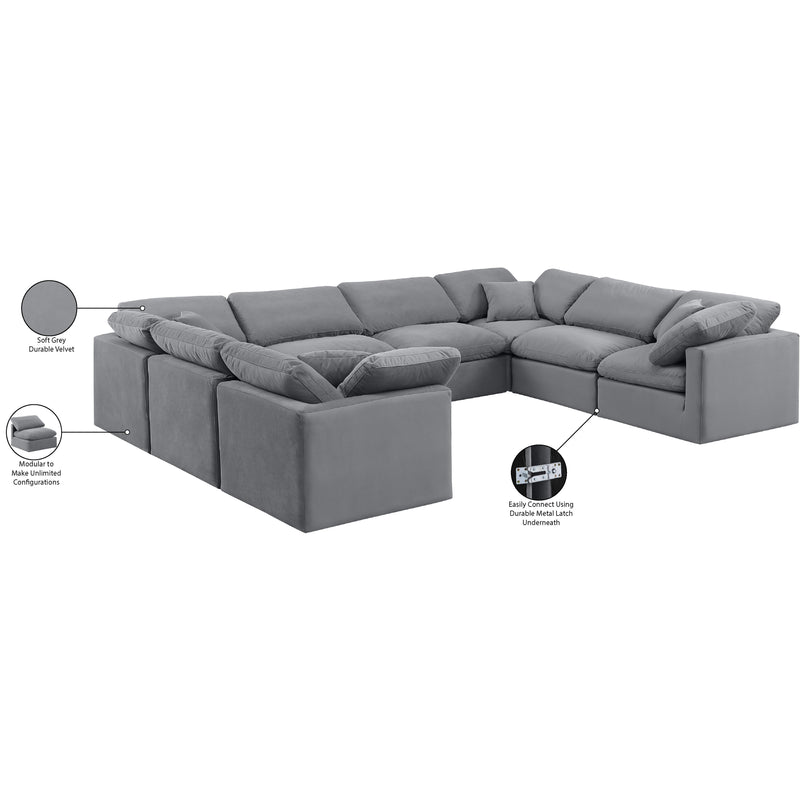 Diamond Modern Furniture Meridian Sectionals Stationary 147Grey-Sec8A IMAGE 9