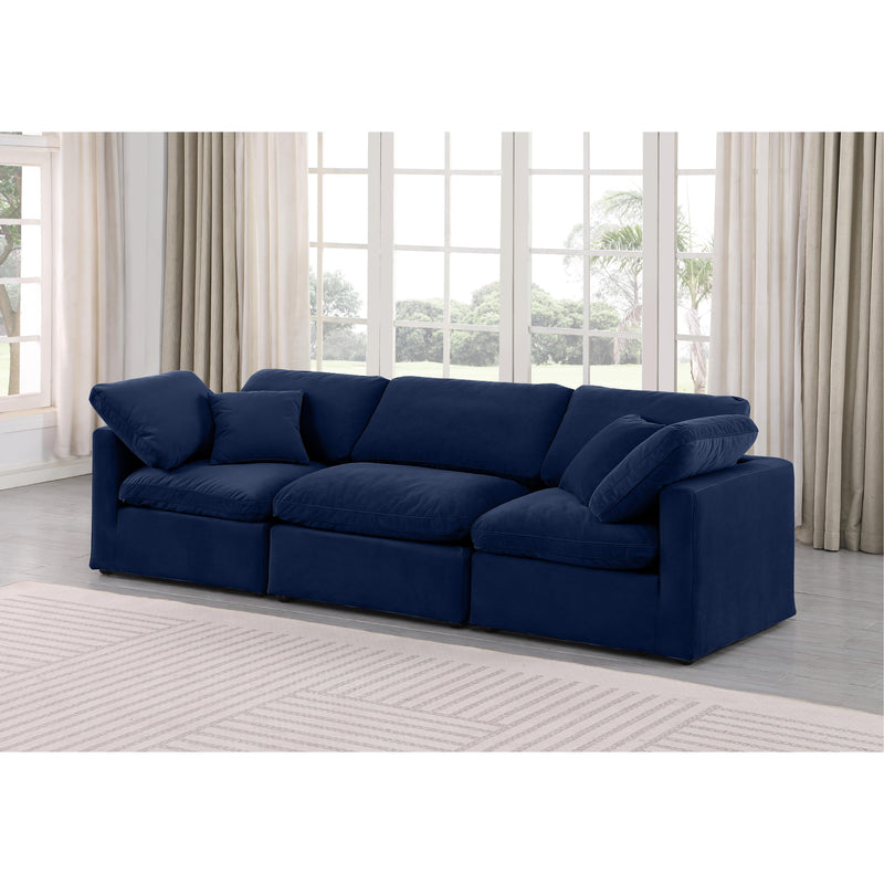 Diamond Modern Furniture Meridian Sofas Stationary 147Navy-S105 IMAGE 2