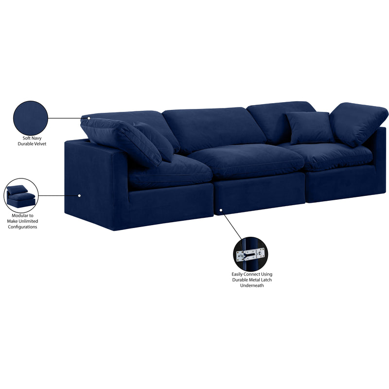 Diamond Modern Furniture Meridian Sofas Stationary 147Navy-S105 IMAGE 8