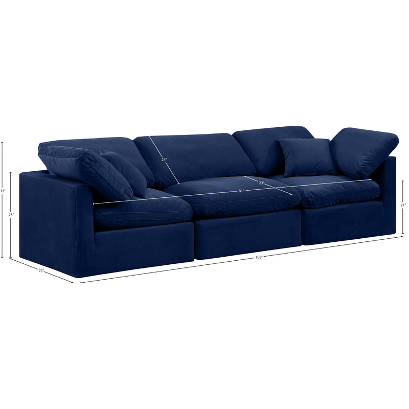 Diamond Modern Furniture Meridian Sofas Stationary 147Navy-S105 IMAGE 9