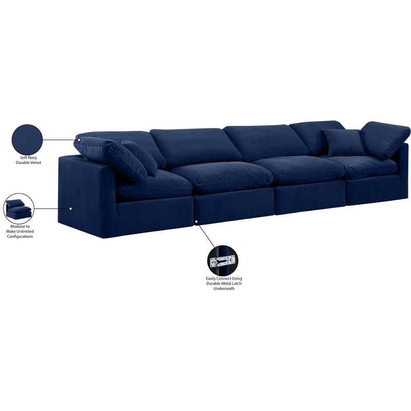 Diamond Modern Furniture Meridian Sofas Stationary 147Navy-S140 IMAGE 8