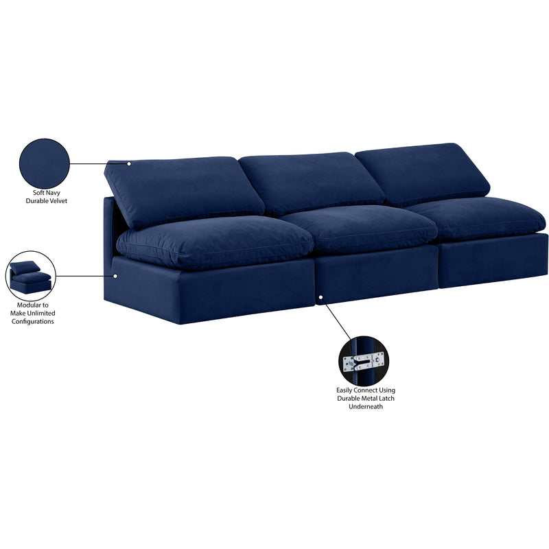 Diamond Modern Furniture Meridian Sofas Stationary 147Navy-S3 IMAGE 7