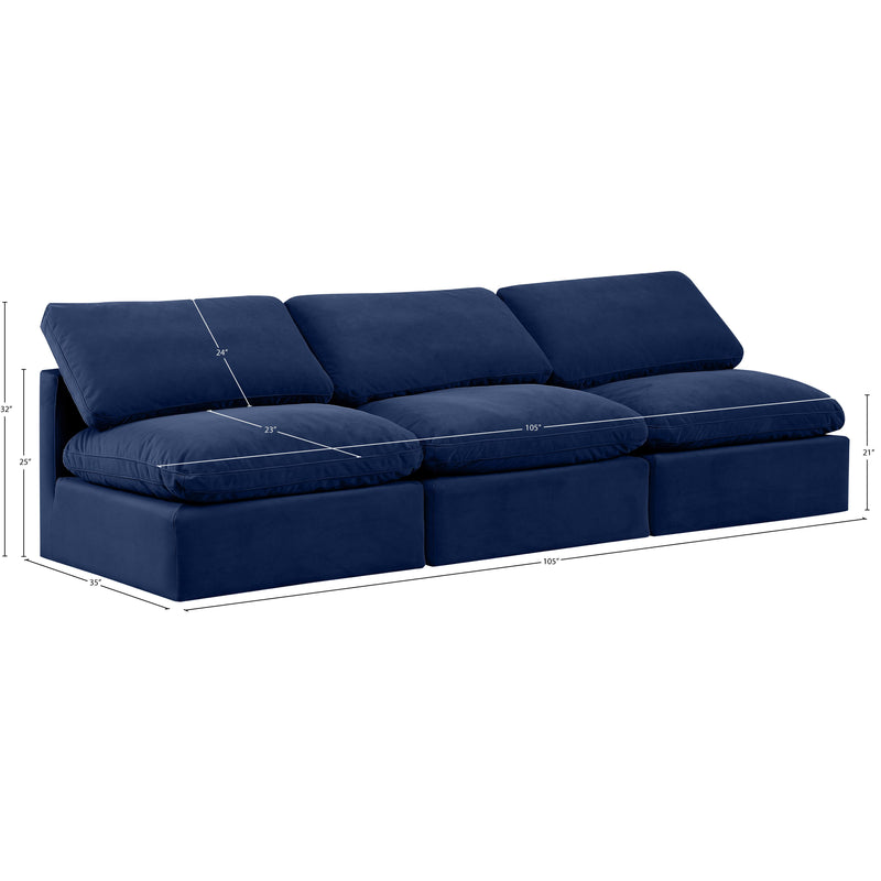 Diamond Modern Furniture Meridian Sofas Stationary 147Navy-S3 IMAGE 8