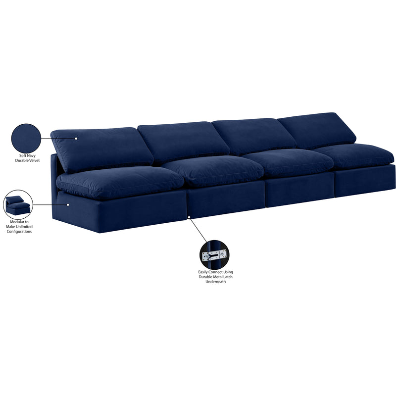 Diamond Modern Furniture Meridian Sofas Stationary 147Navy-S4 IMAGE 7