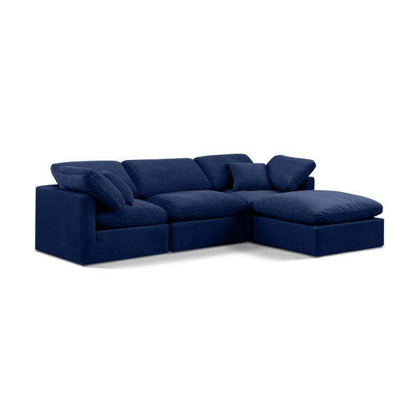 Diamond Modern Furniture Meridian Sectionals Stationary 147Navy-Sec4A IMAGE 1