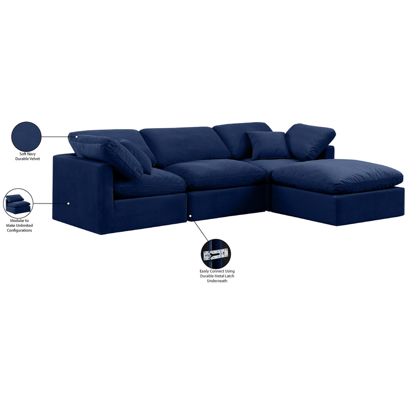 Diamond Modern Furniture Meridian Sectionals Stationary 147Navy-Sec4A IMAGE 8