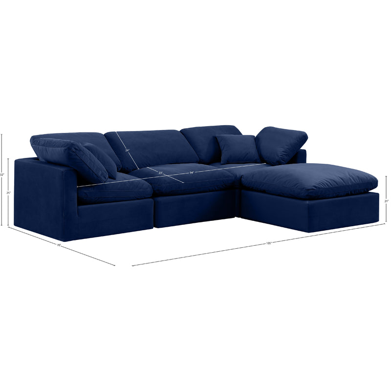 Diamond Modern Furniture Meridian Sectionals Stationary 147Navy-Sec4A IMAGE 9
