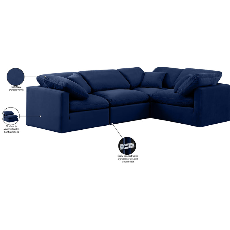 Diamond Modern Furniture Meridian Sectionals Stationary 147Navy-Sec4C IMAGE 9