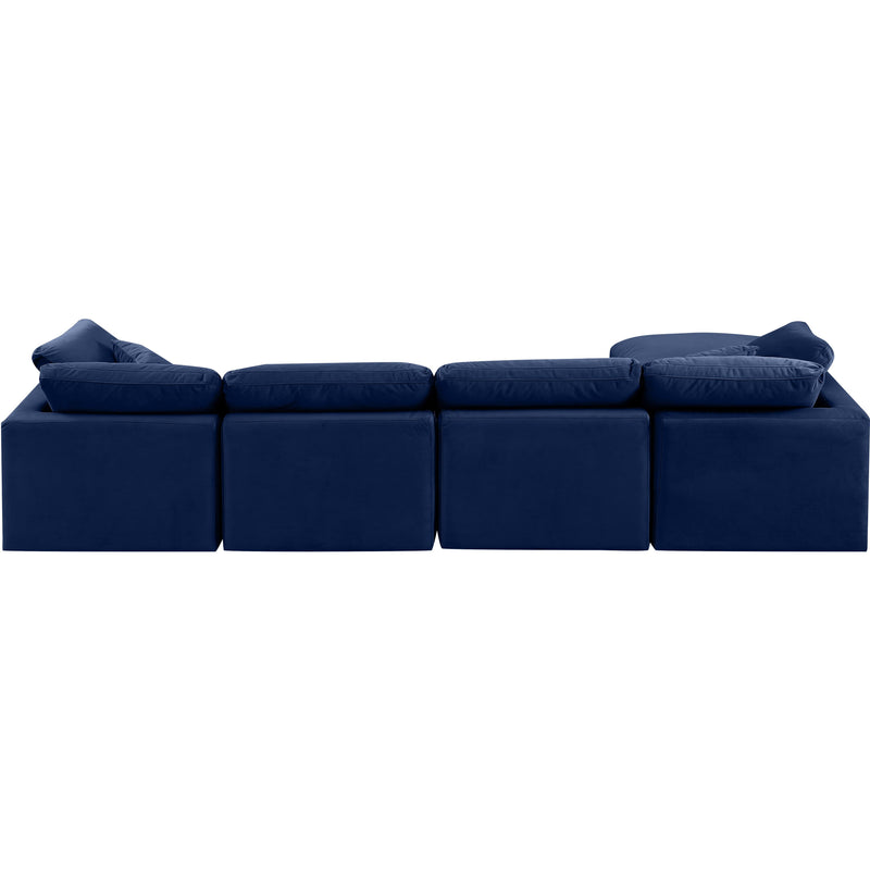 Diamond Modern Furniture Meridian Sectionals Stationary 147Navy-Sec5A IMAGE 3