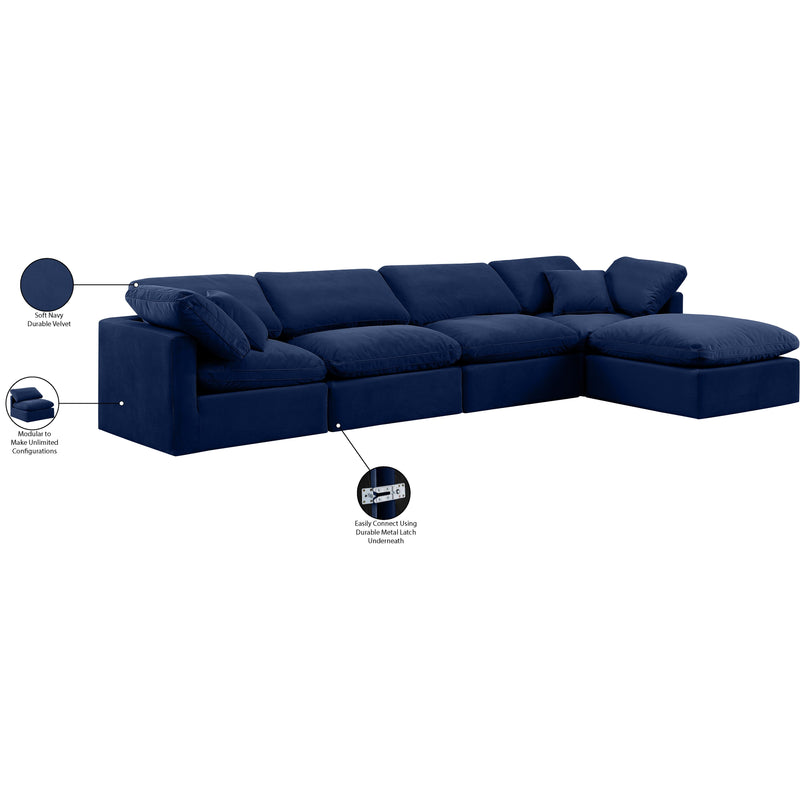 Diamond Modern Furniture Meridian Sectionals Stationary 147Navy-Sec5A IMAGE 8