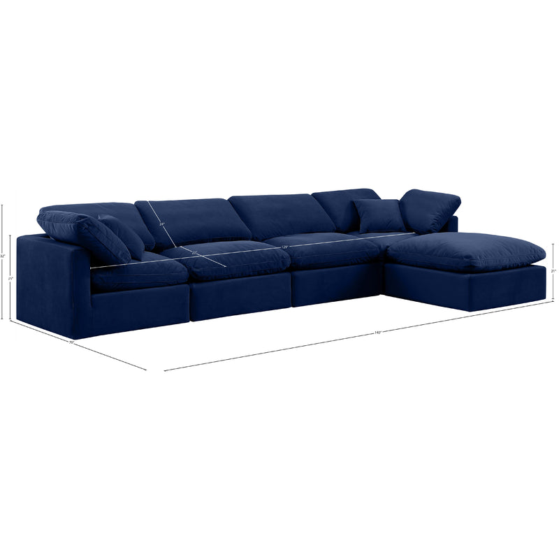 Diamond Modern Furniture Meridian Sectionals Stationary 147Navy-Sec5A IMAGE 9