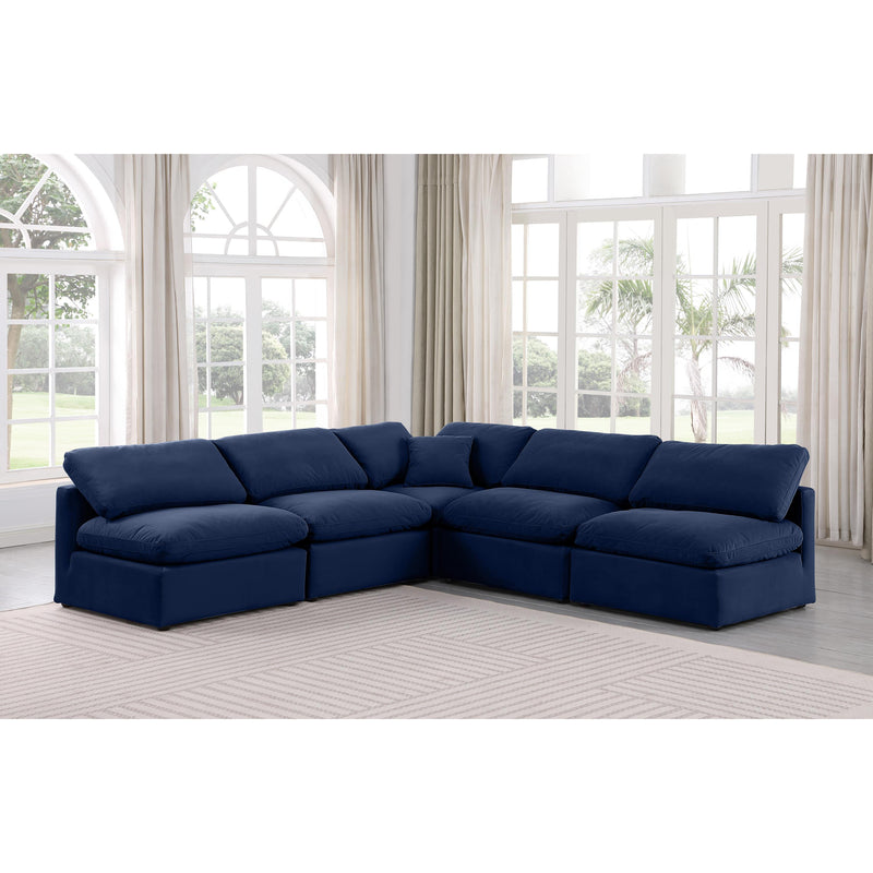Diamond Modern Furniture Meridian Sectionals Stationary 147Navy-Sec5B IMAGE 2