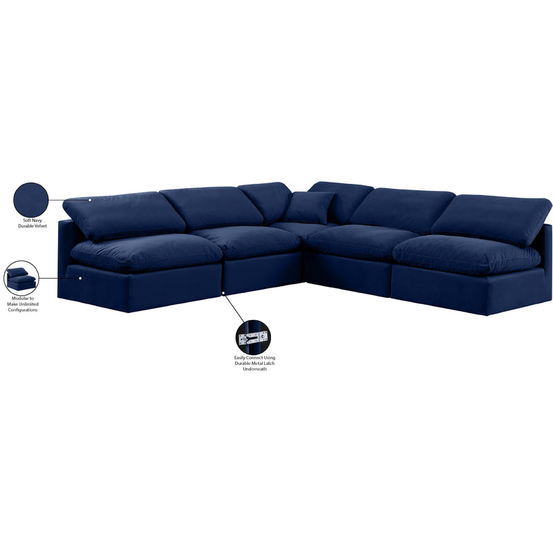 Diamond Modern Furniture Meridian Sectionals Stationary 147Navy-Sec5B IMAGE 8