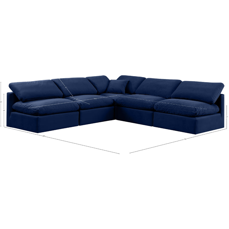 Diamond Modern Furniture Meridian Sectionals Stationary 147Navy-Sec5B IMAGE 9