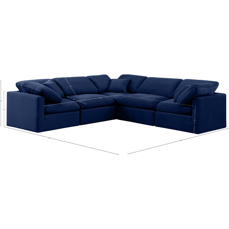 Diamond Modern Furniture Meridian Sectionals Stationary 147Navy-Sec5C IMAGE 10