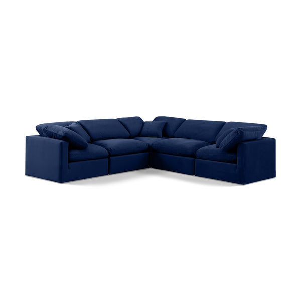 Diamond Modern Furniture Meridian Sectionals Stationary 147Navy-Sec5C IMAGE 1