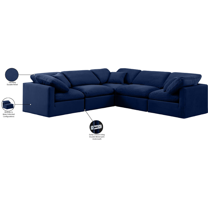 Diamond Modern Furniture Meridian Sectionals Stationary 147Navy-Sec5C IMAGE 9