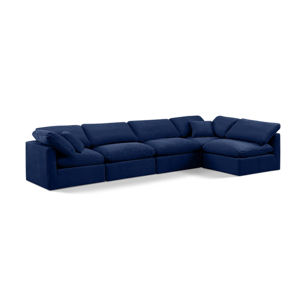Diamond Modern Furniture Meridian Sectionals Stationary 147Navy-Sec5D IMAGE 1