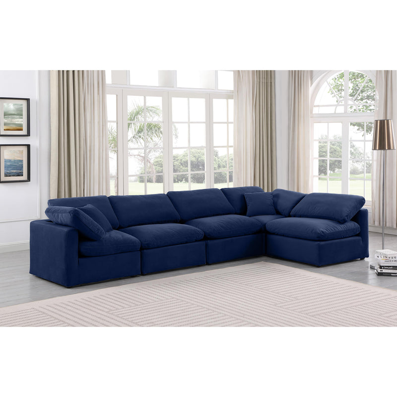 Diamond Modern Furniture Meridian Sectionals Stationary 147Navy-Sec5D IMAGE 2