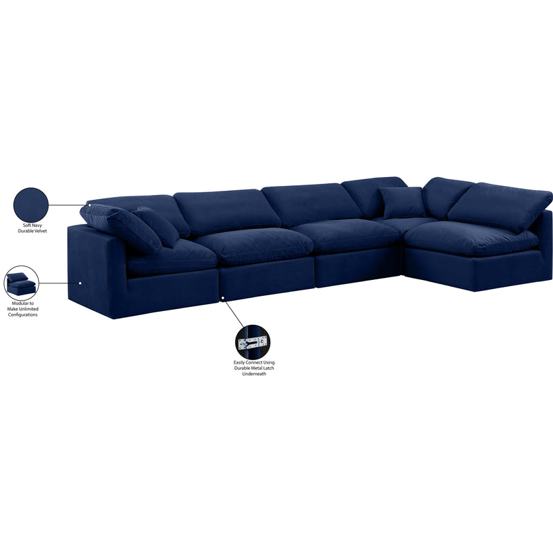 Diamond Modern Furniture Meridian Sectionals Stationary 147Navy-Sec5D IMAGE 9