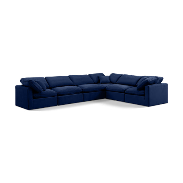 Diamond Modern Furniture Meridian Sectionals Stationary 147Navy-Sec6A IMAGE 1