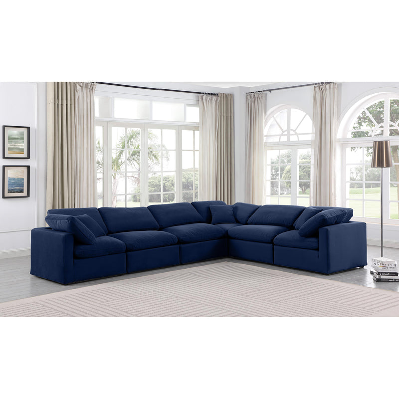Diamond Modern Furniture Meridian Sectionals Stationary 147Navy-Sec6A IMAGE 2