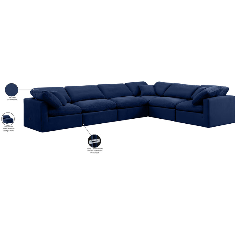 Diamond Modern Furniture Meridian Sectionals Stationary 147Navy-Sec6A IMAGE 9