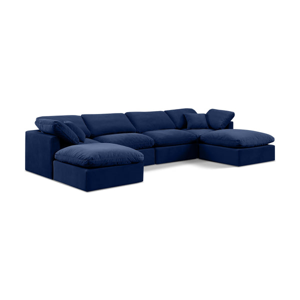 Diamond Modern Furniture Meridian Sectionals Stationary 147Navy-Sec6B IMAGE 1