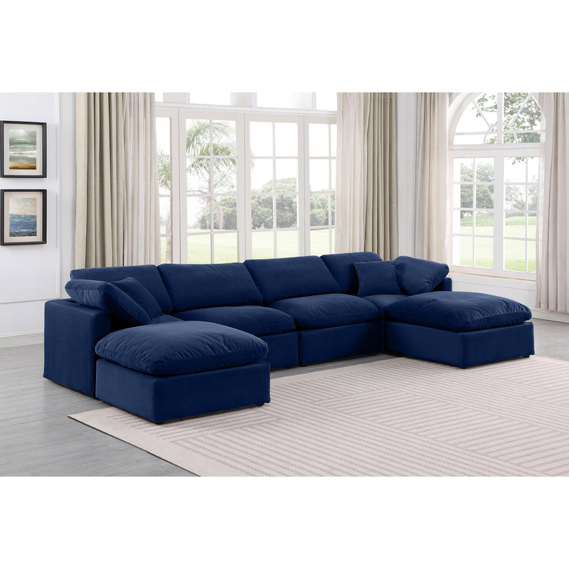 Diamond Modern Furniture Meridian Sectionals Stationary 147Navy-Sec6B IMAGE 2