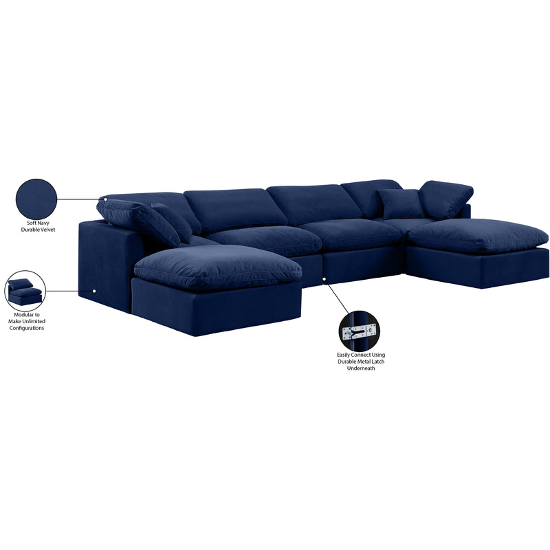 Diamond Modern Furniture Meridian Sectionals Stationary 147Navy-Sec6B IMAGE 7