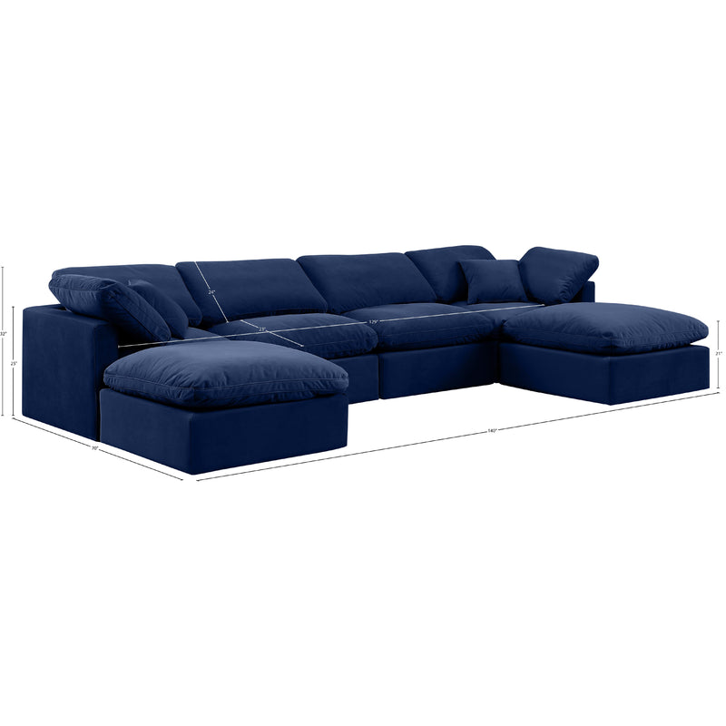 Diamond Modern Furniture Meridian Sectionals Stationary 147Navy-Sec6B IMAGE 8