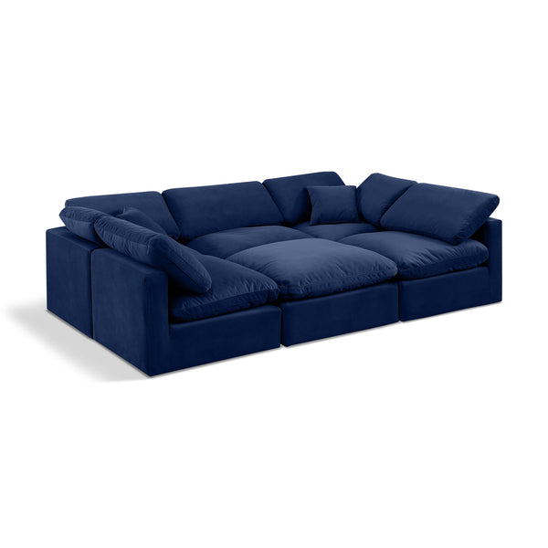 Diamond Modern Furniture Meridian Sectionals Stationary 147Navy-Sec6C IMAGE 1