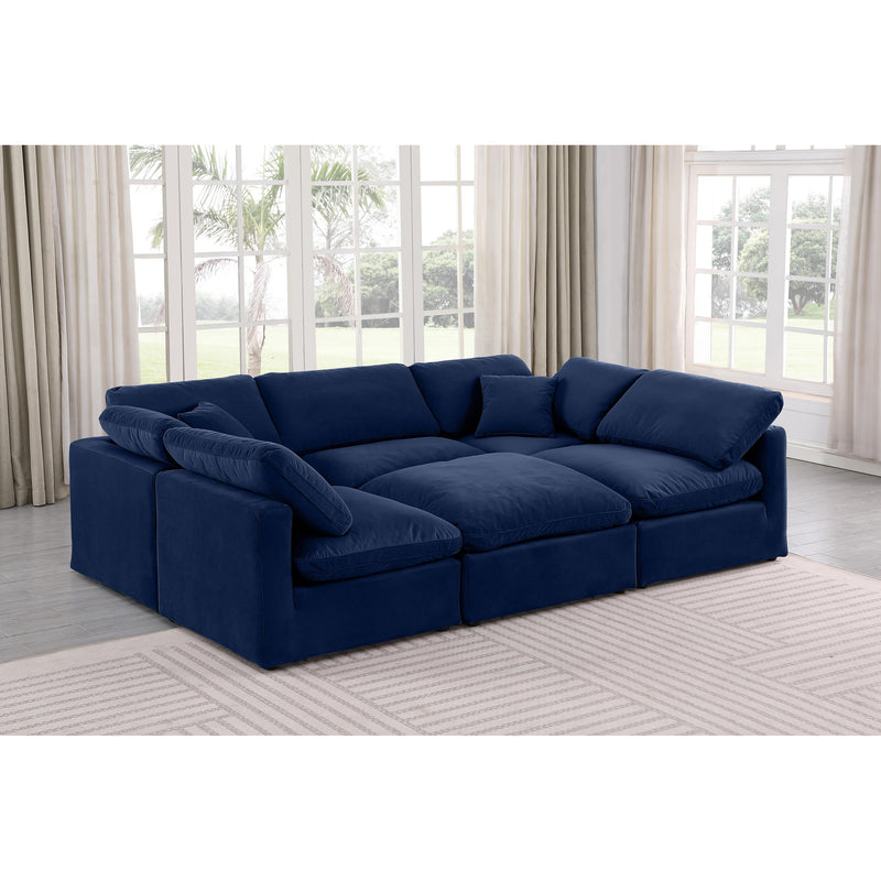 Diamond Modern Furniture Meridian Sectionals Stationary 147Navy-Sec6C IMAGE 2