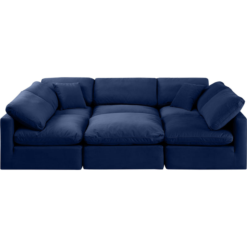 Diamond Modern Furniture Meridian Sectionals Stationary 147Navy-Sec6C IMAGE 4
