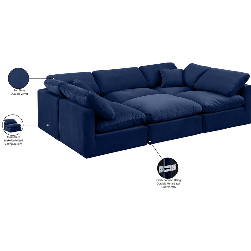 Diamond Modern Furniture Meridian Sectionals Stationary 147Navy-Sec6C IMAGE 8