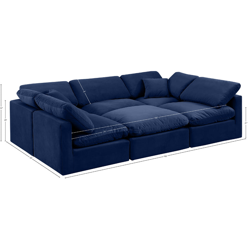 Diamond Modern Furniture Meridian Sectionals Stationary 147Navy-Sec6C IMAGE 9