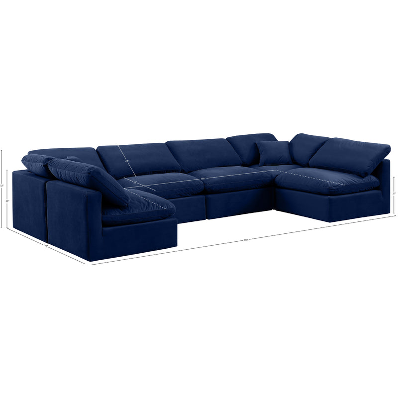 Diamond Modern Furniture Meridian Sectionals Stationary 147Navy-Sec6D IMAGE 10